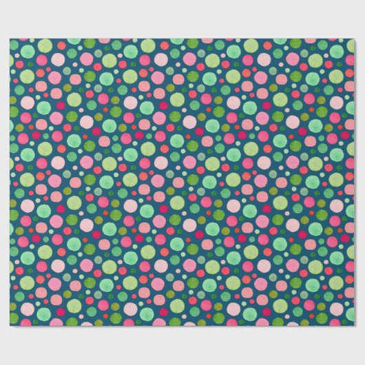 Kleurrijke kerstConfetti Stippen Cadeaupapier (Vlak)