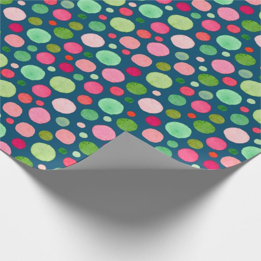 Kleurrijke kerstConfetti Stippen Cadeaupapier (Hoek)