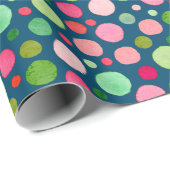 Kleurrijke kerstConfetti Stippen Cadeaupapier (Rol Hoek)