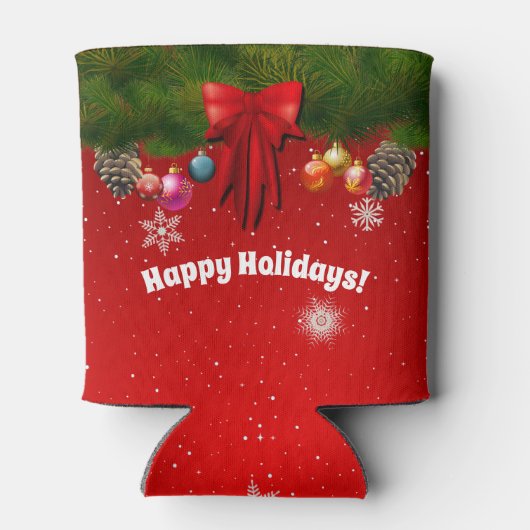 Kleurrijke kerstdecoraties blikjeskoeler (Achterkant)