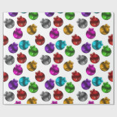 Kleurrijke kerstdecoraties cadeaupapier (Vlak)