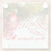 Kleurrijke kerstdecoraties glazen onderzetter (Achterkant)