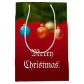 Kleurrijke kerstdecoraties medium cadeauzakje (Voorkant)