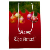 Kleurrijke kerstdecoraties medium cadeauzakje (Achterkant)