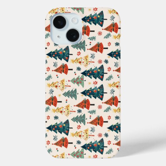 Kleurrijke Kerstdennen Naadloos Patroon Case-Mate iPhone Case (Achterkant)