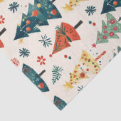 Kleurrijke Kerstdennen Naadloos Patroon Tissuepapier (Detail)