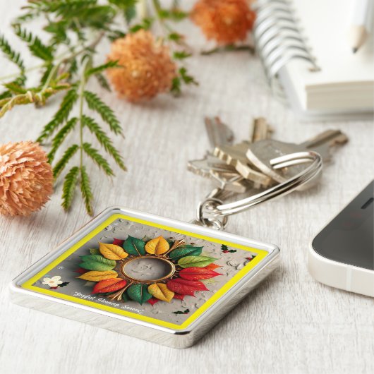 "Kleurrijke kerstdroom" Sleutelhanger (Zijkant)