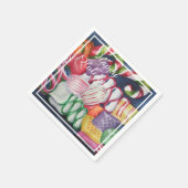 Kleurrijke kerstfeest Snoep Servet (Hoek)