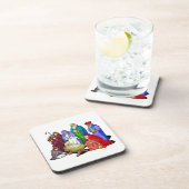 Kleurrijke kerstfeestscène drankjes onderzetter (Rechterzijde)