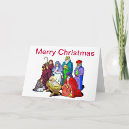 Kleurrijke kerstfeestscène feestdagen kaart
