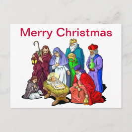 Kleurrijke kerstfeestscène feestdagenkaart