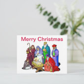 Kleurrijke kerstfeestscène feestdagenkaart (Staand voorkant)
