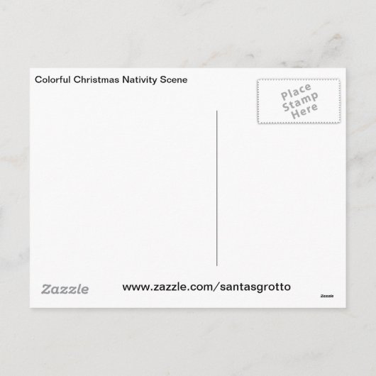 Kleurrijke kerstfeestscène feestdagenkaart (Achterkant)