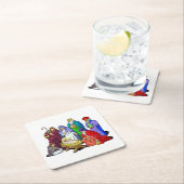 Kleurrijke kerstfeestscène kartonnen onderzetters (Insitu)