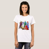 Kleurrijke kerstfeestscène t-shirt (Voorkant volledig)