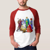Kleurrijke kerstfeestscène t-shirt (Voorkant)