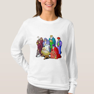 Kleurrijke kerstfeestscène t-shirt
