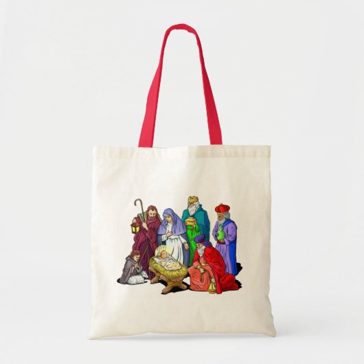 Kleurrijke kerstfeestscène tote bag (Voorkant)