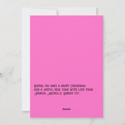 Kleurrijke Kerstfoto 'Merry & Bright' Feestdagenkaart (Achterkant)