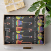 Kleurrijke kerstgitaar gepersonaliseerd tissuepapier (Geschenk)