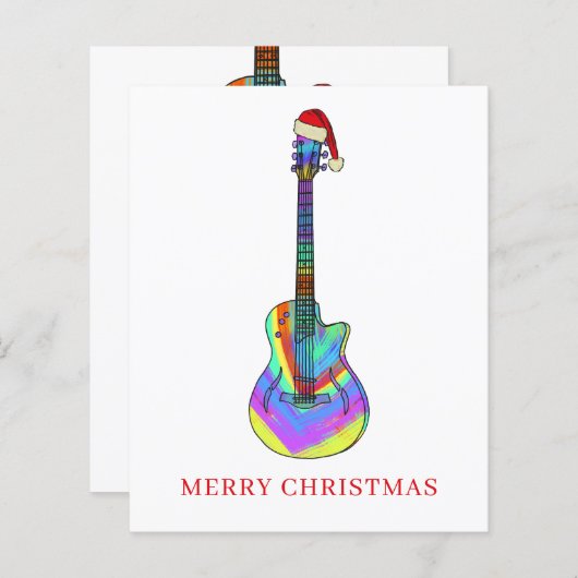 Kleurrijke kerstgitaarbegroting (Voorkant / Achterkant)