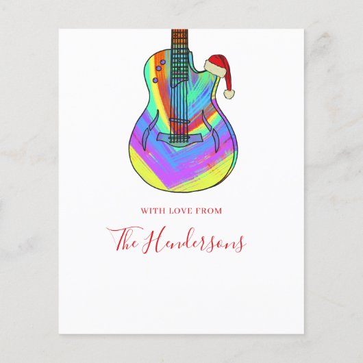 Kleurrijke kerstgitaarbegroting (Achterkant)