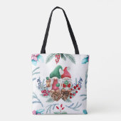 Kleurrijke kerstgnomen tote bag (Achterkant)