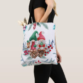 Kleurrijke kerstgnomen tote bag (Dichtbij)