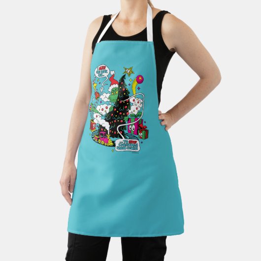 Kleurrijke Kerstgrafiek van de Grinch Schort (Insitu)