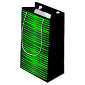 Kleurrijke kerstgroene stripverpakking met cadeaut klein cadeauzakje (Achterkant Gekanteld)