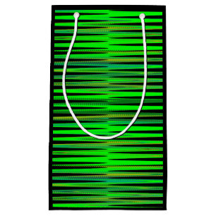 Kleurrijke kerstgroene stripverpakking met cadeaut klein cadeauzakje