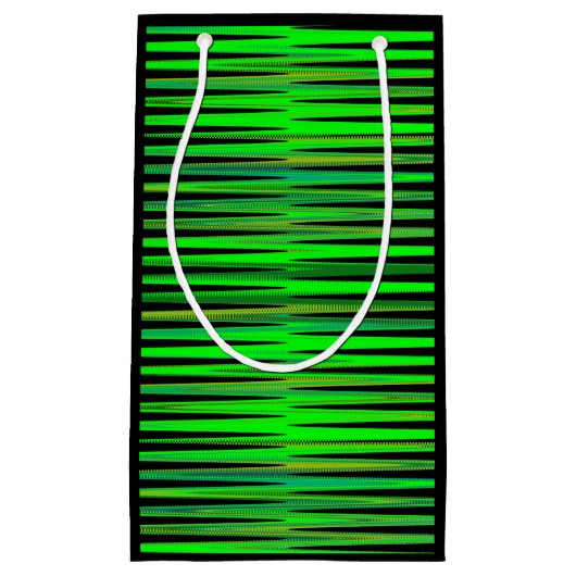 Kleurrijke kerstgroene stripverpakking met cadeaut klein cadeauzakje (Voorkant)