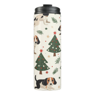 Kleurrijke Kersthonden – Leuk Kerstcadeau voor Hui Thermosbeker
