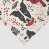 Kleurrijke kersthonden Patroon Tissuepapier (Detail)