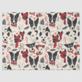 Kleurrijke kersthonden Patroon Tissuepapier (Voorkant)