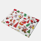 Kleurrijke kerstillustratie deurmat (Schuin)