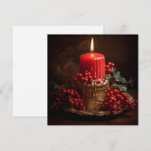 Kleurrijke kerstkaars kerstgroet kaart (Voorkant / Achterkant)