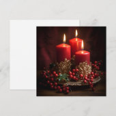 Kleurrijke Kerstkaars kerstkaart (Voorkant / Achterkant)