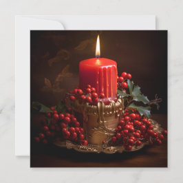 Kleurrijke Kerstkaars vakantie wenskaart Feestdagenkaart