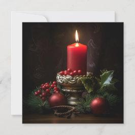 Kleurrijke Kerstkaars vakantie wenskaart Feestdagenkaart