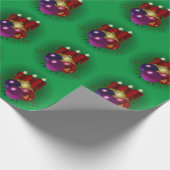 Kleurrijke kerstkaarsen cadeaupapier (Hoek)