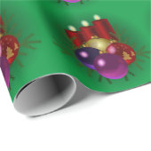 Kleurrijke kerstkaarsen cadeaupapier (Rol Hoek)