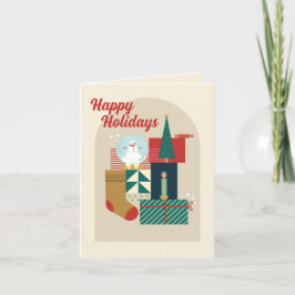 KLEURRIJKE KERSTKAART FEESTDAGEN KAART