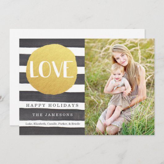 Kleurrijke Kerstkaart / Liefde (Voorkant / Achterkant)