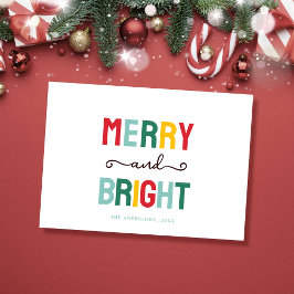 Kleurrijke Kerstkaart 'Merry and bright'