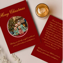Kleurrijke kerstkaart met familiebericht