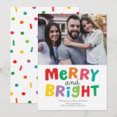 Kleurrijke Kerstkaart met Foto (Voorkant / Achterkant)