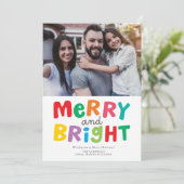 Kleurrijke Kerstkaart met Foto (Staand voorkant)