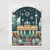 Kleurrijke kerstkaart met hoogtepunten van Berlijn (Voorkant)