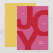 Kleurrijke kerstkaart met tekst 'Bold Joy Pink & R (Voorkant / Achterkant)